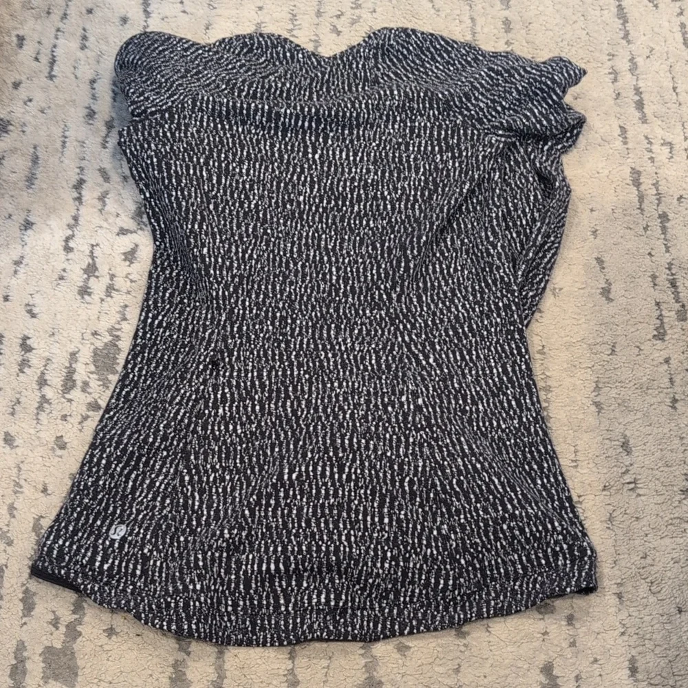 Lululemon Runderful Long Sleeve Knotted Jacquard Black White - Picture 7 of 10